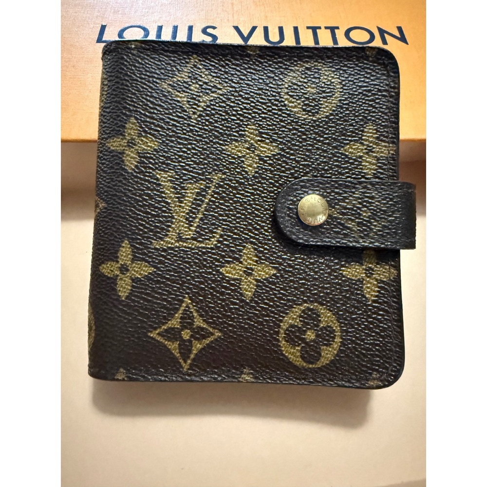 Louis Vuitton Monogram Compact Zip Wallet Brown Bifold M61667 complete set - Picture 1 of 17